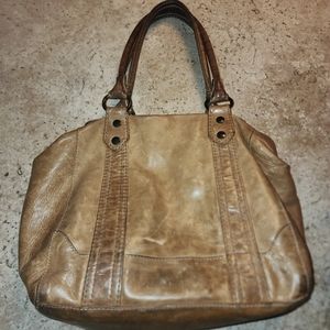 Lg. FRYE Tan Leather Tote Heavy Construction.